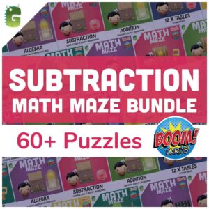Subtraction Math Maze Bundle Cover