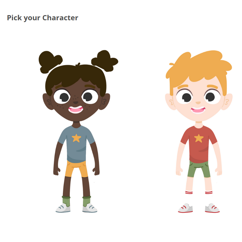 A picture of a boy and a girl - characters that players can pick